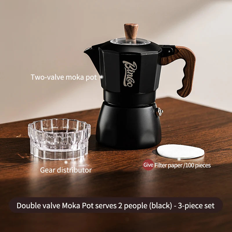 Dual Valve Moka Pot Set with Heater, Home Espresso Maker - Image 6
