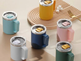 Stainless Steel Insulated Coffee Mug – 450 ml (Double-Wall Vacuum, Handle & Lid)