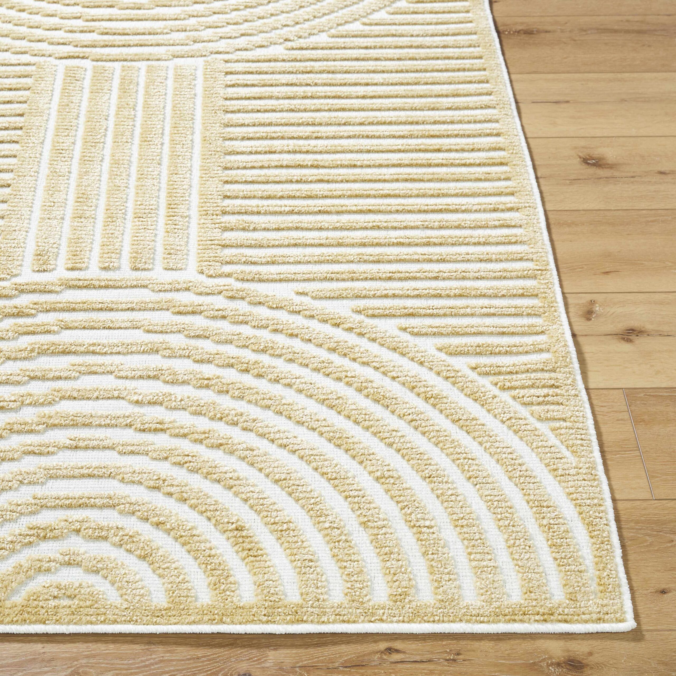 Deron Mustard Washable Area Rug - Image 4
