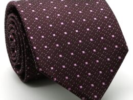 Mens Dads Classic Red Square Pattern Business Casual Necktie & Hanky Set SO-6