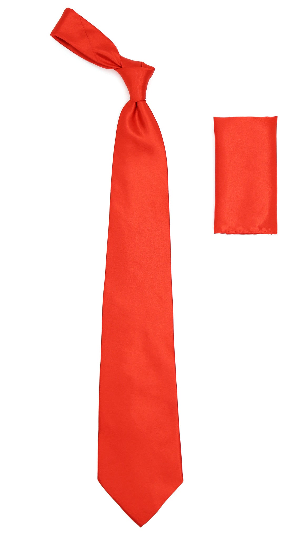 Burnt Red Satin Regular Fit French Cuff Dress Shirt, Tie & Hanky Set - Image 2