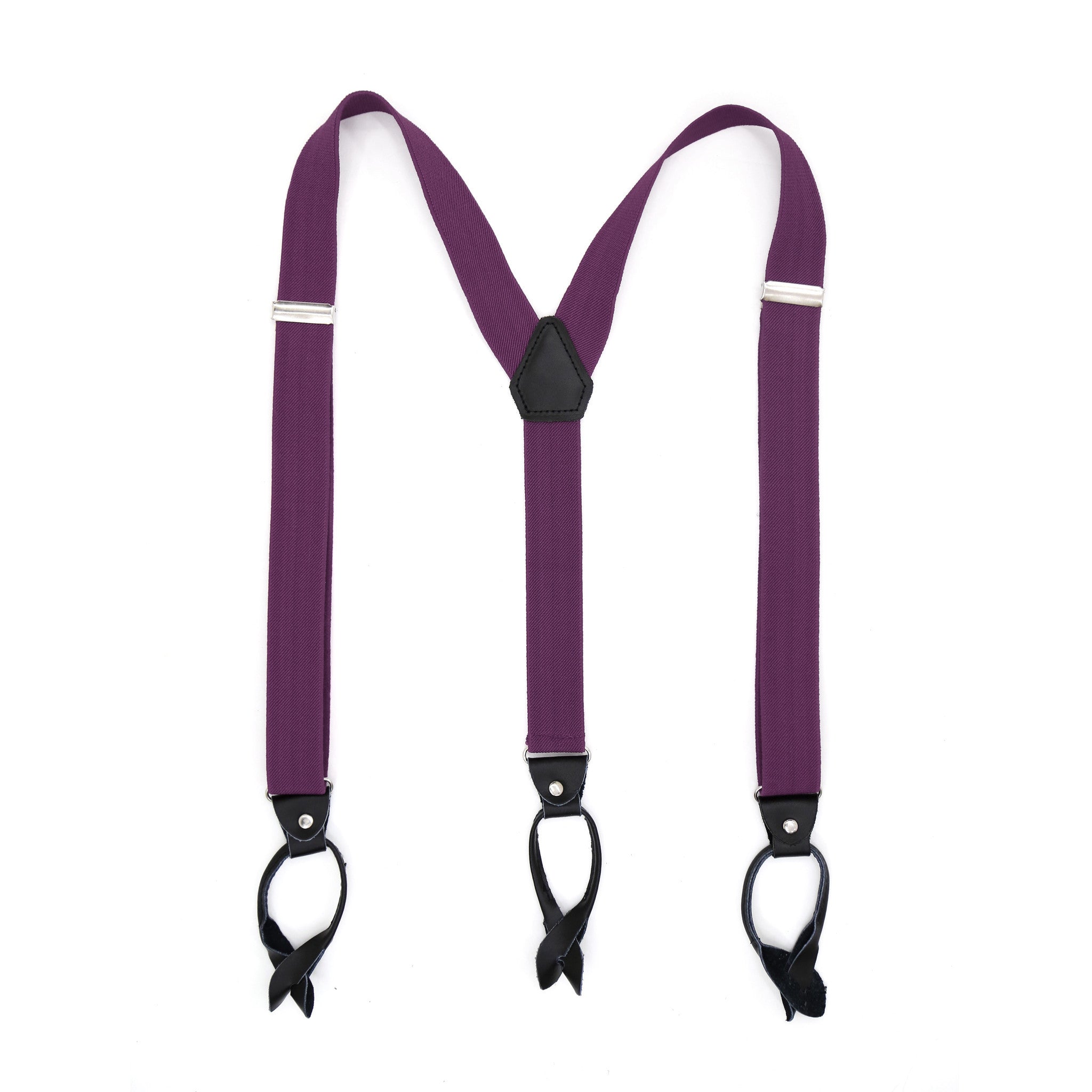 Purple Unisex Button End Suspenders - Image 3