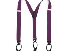 Purple Unisex Button End Suspenders