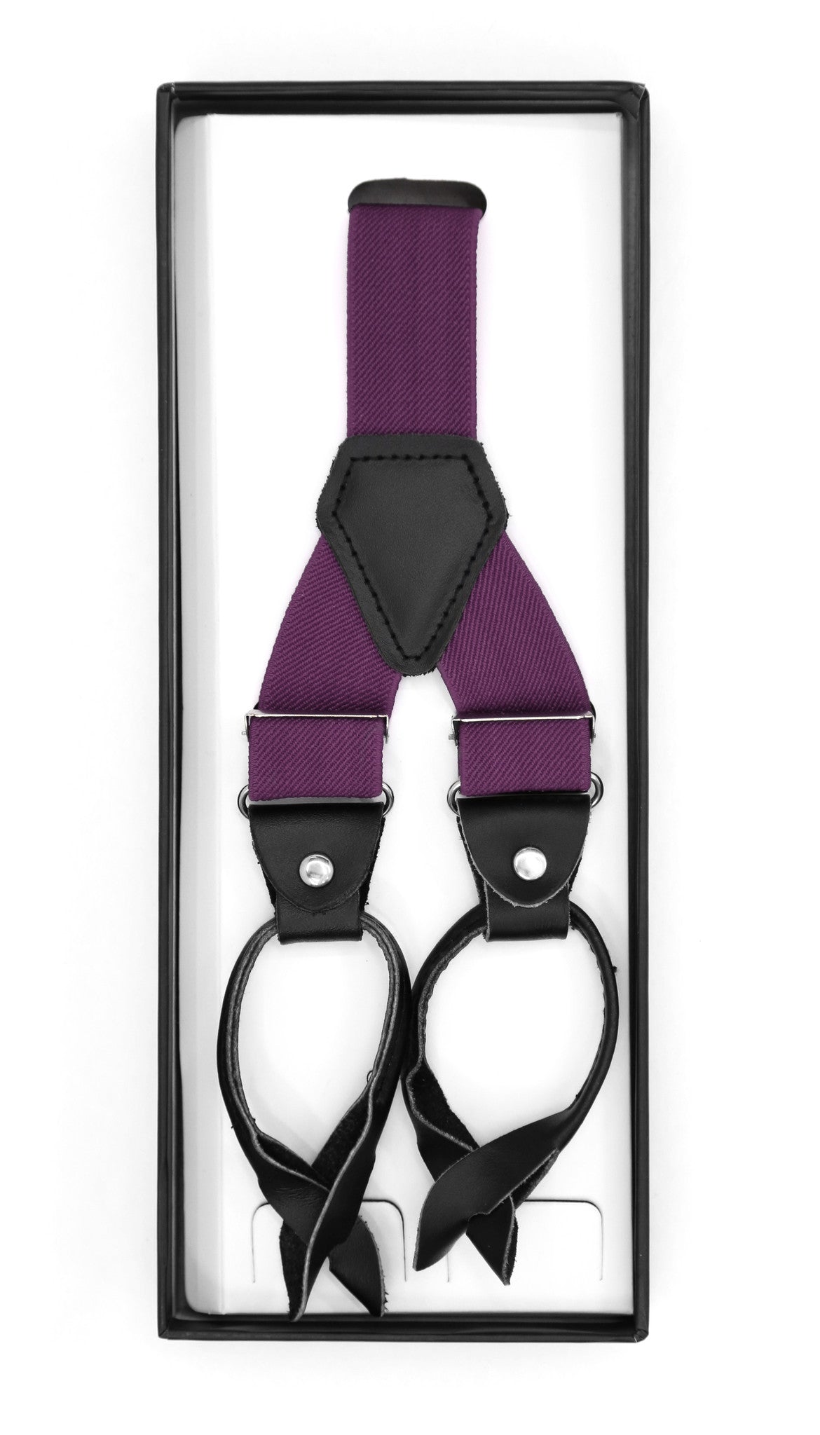 Purple Unisex Button End Suspenders - Image 2