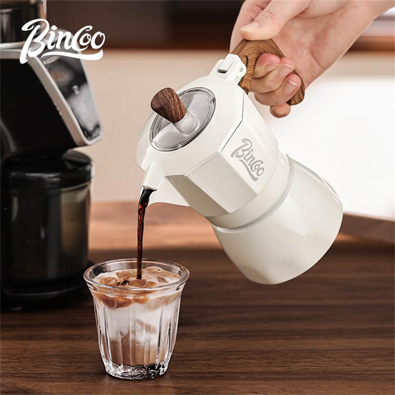 Dual Valve Moka Pot Set with Heater, Home Espresso Maker - Image 3