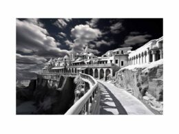 Black & white  Monastery Canvas Art Print