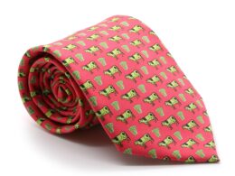 Cow Coral Necktie with Handkerchief Set