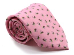 Mosquito Pink Necktie with Handkerchief Set