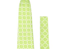 Floral Lime Green Necktie with Handkderchief Set