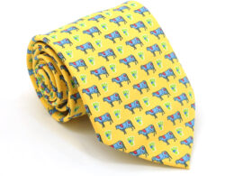 Cow Yellow Necktie with Handkerchief Set