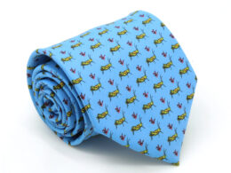Grasshopper Sky Blue Necktie with Handkerchief Set
