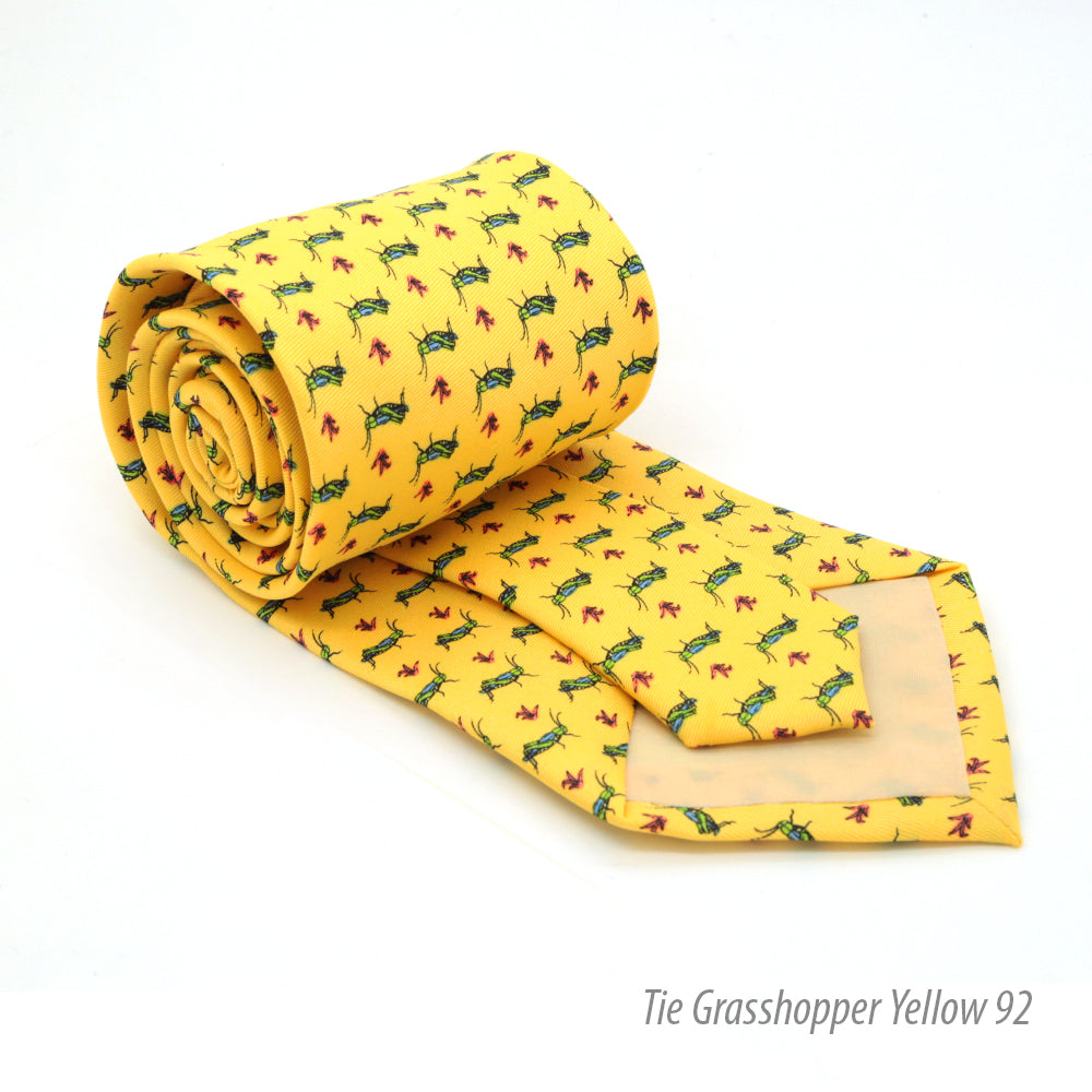 Grasshopper Yellow Necktie with Handkerchief Set - Image 2