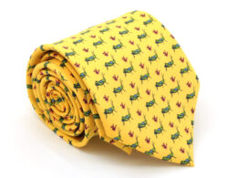 Grasshopper Yellow Necktie with Handkerchief Set