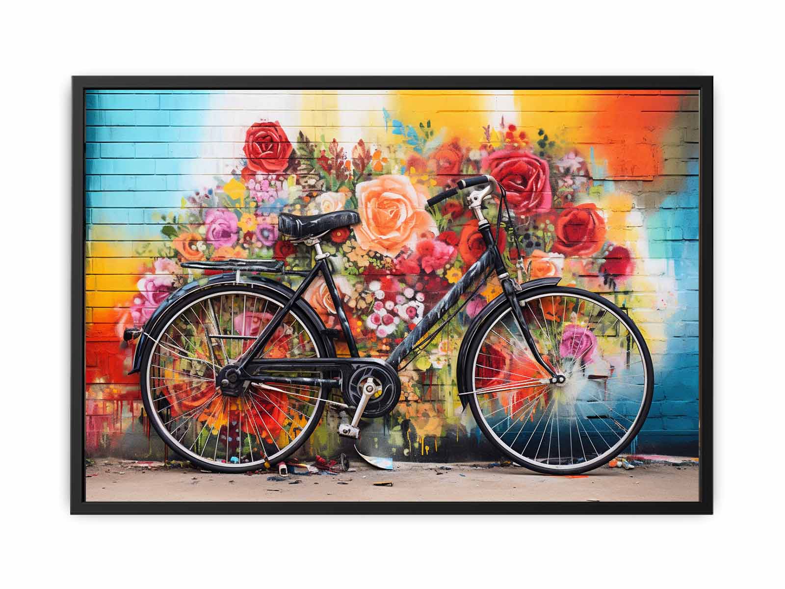 Bicycle Art Painting Canvas Art Print - Image 19