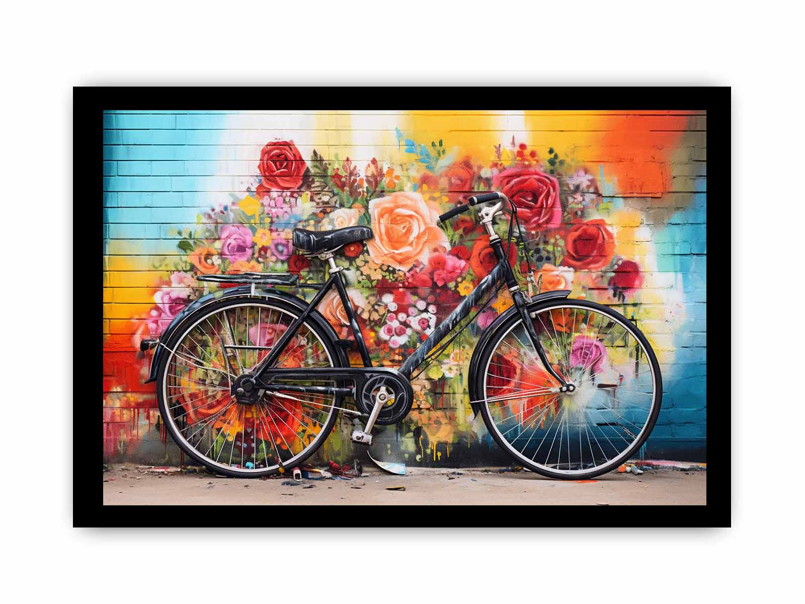 Bicycle Art Painting Canvas Art Print - Image 28