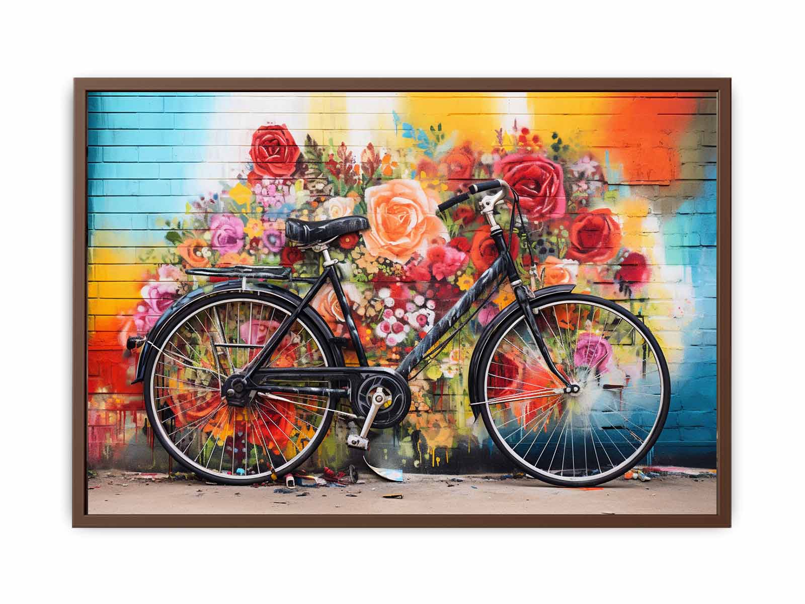 Bicycle Art Painting Canvas Art Print - Image 33