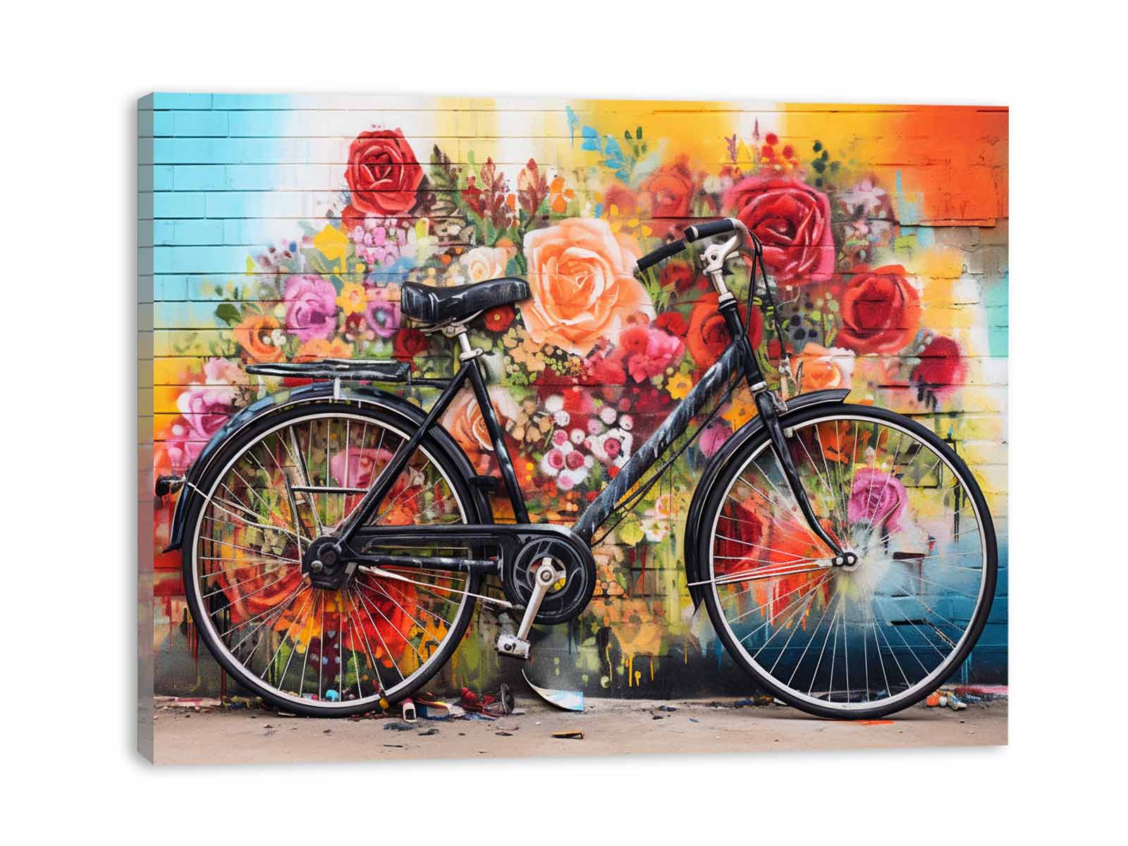 Bicycle Art Painting Canvas Art Print - Image 24