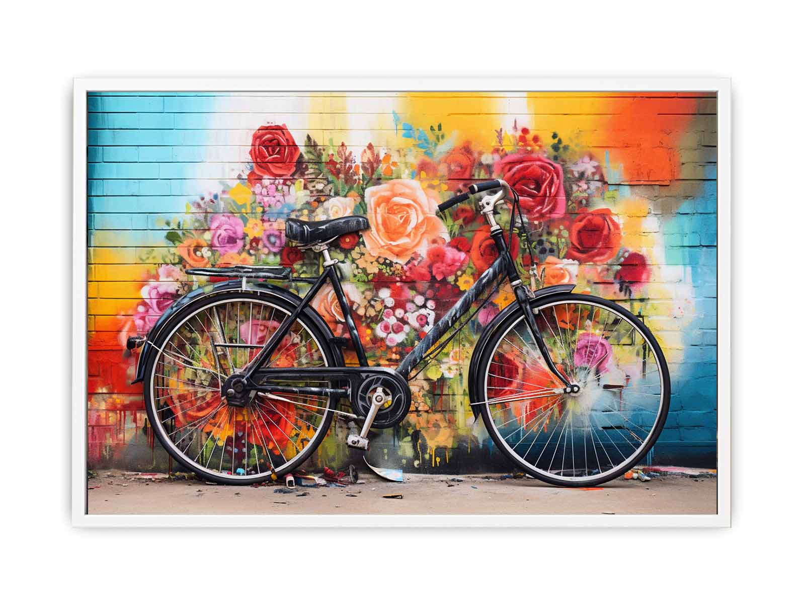 Bicycle Art Painting Canvas Art Print - Image 32