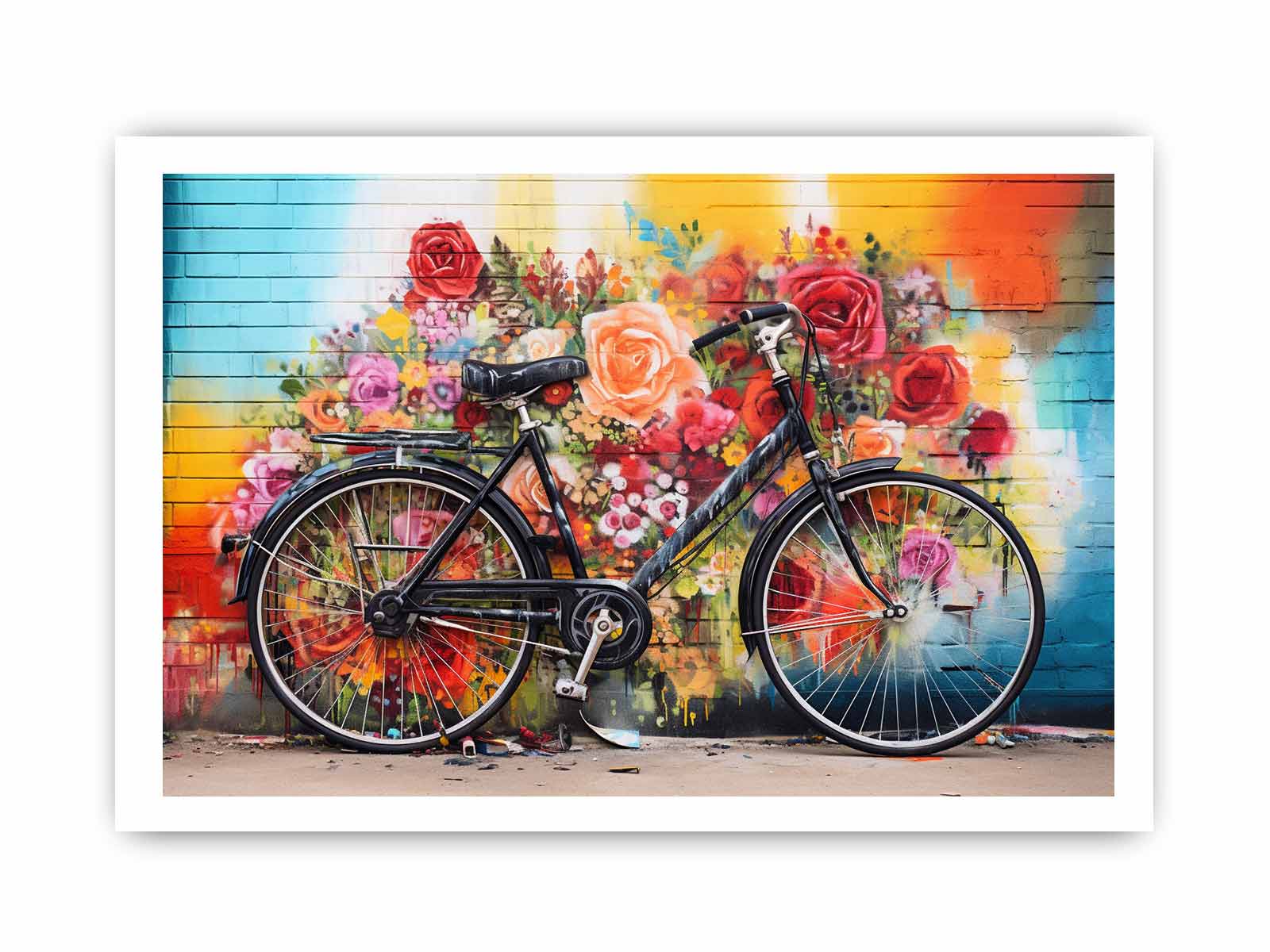 Bicycle Art Painting Canvas Art Print - Image 17