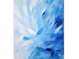 Abstract Blue Knife Art Painting Canvas Art Print