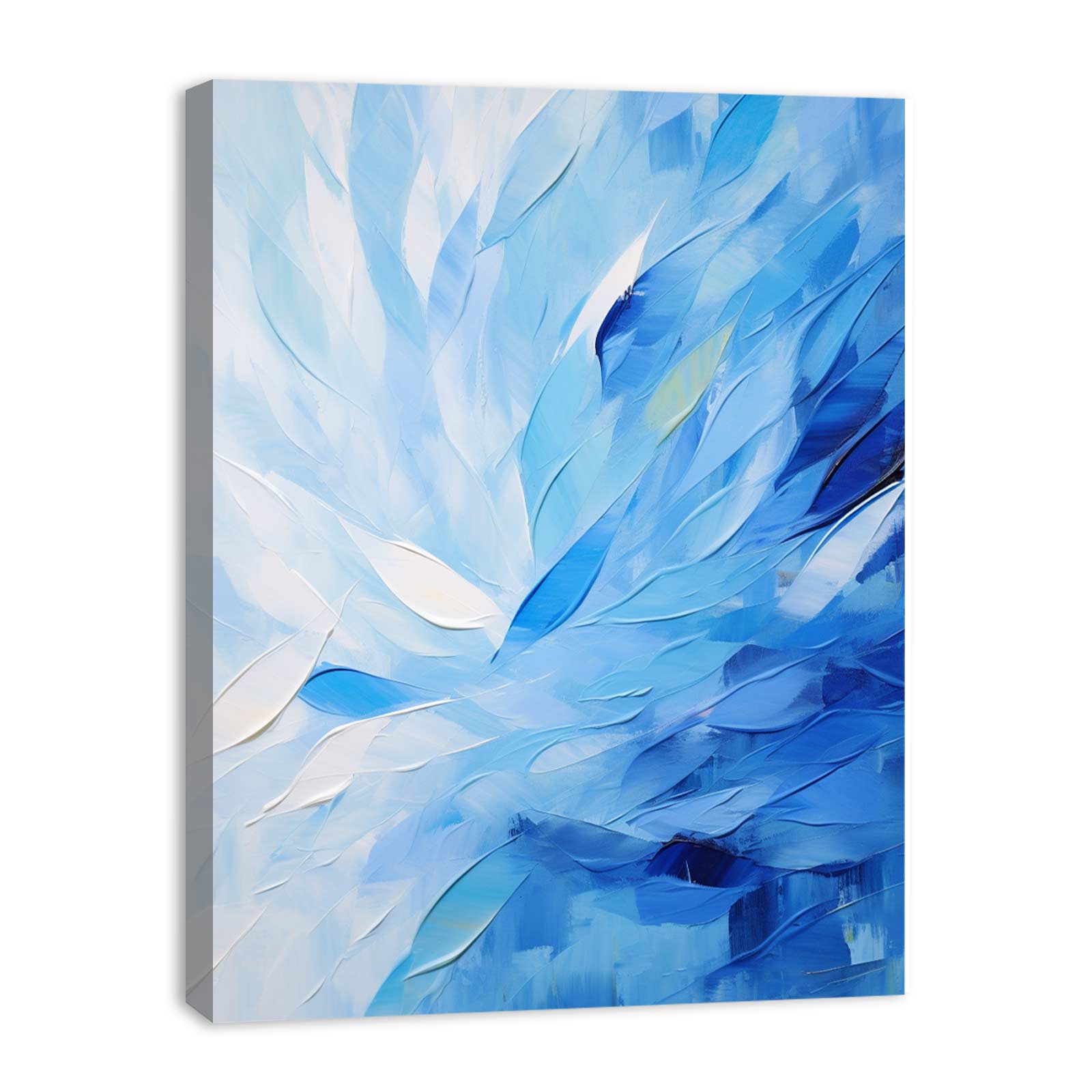 Abstract Blue Knife Art Painting Canvas Art Print - Image 12