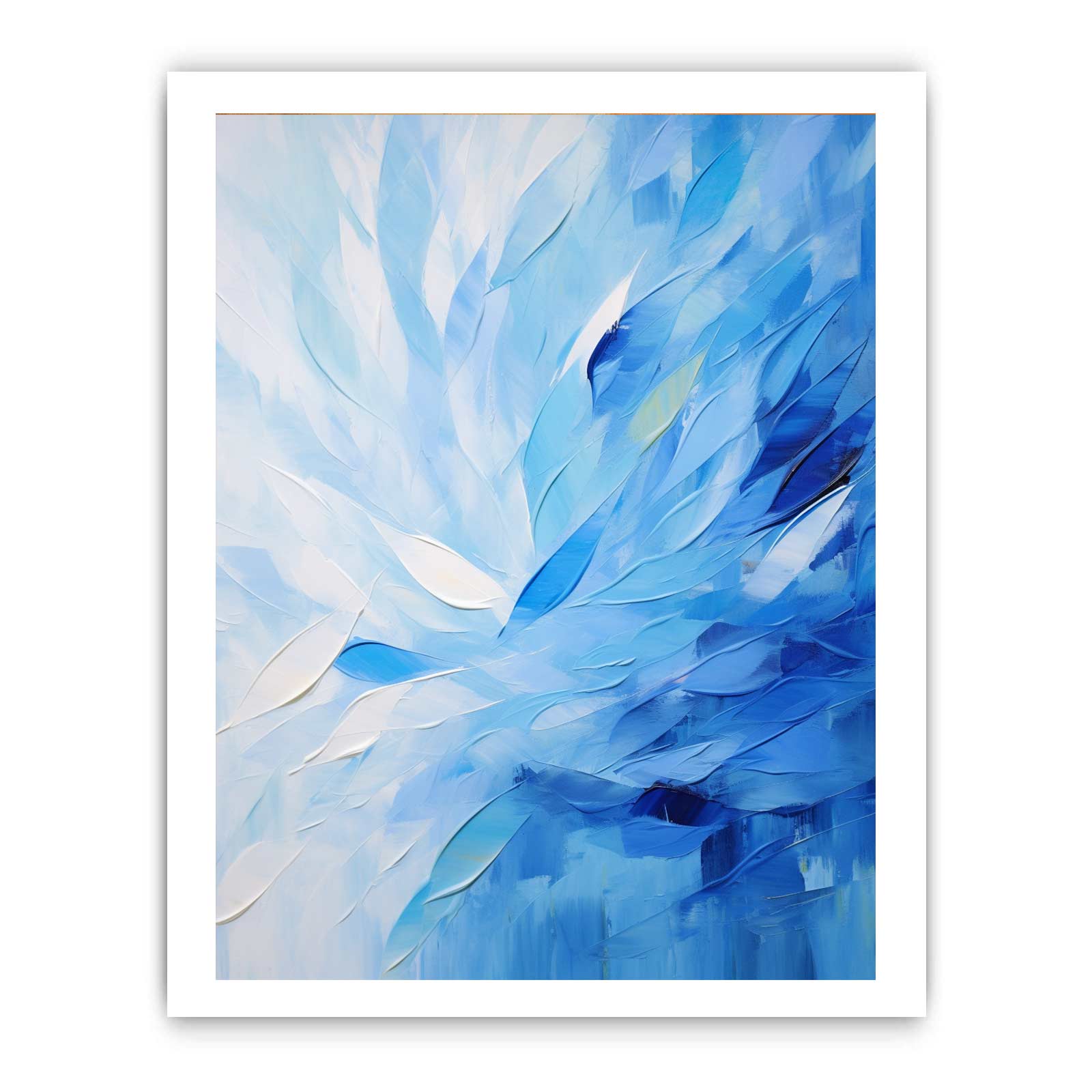 Abstract Blue Knife Art Painting Canvas Art Print - Image 23