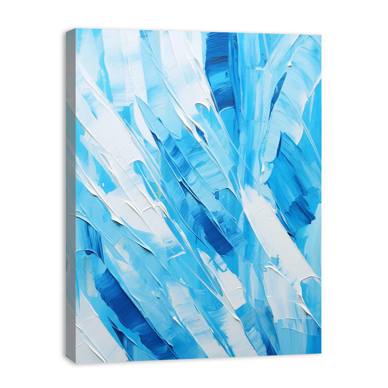 Abstract Blue Painting Canvas Art Print - Image 4