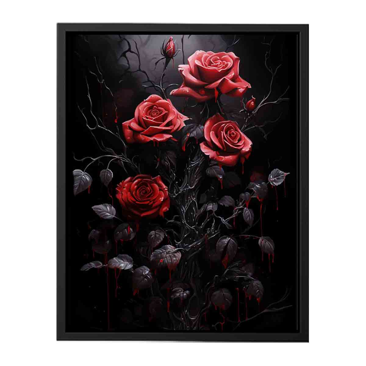 Black Roses Flower Canvas Art Print - Image 25
