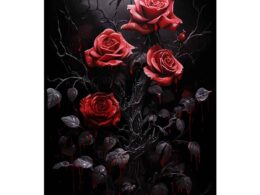 Black Roses Flower Canvas Art Print