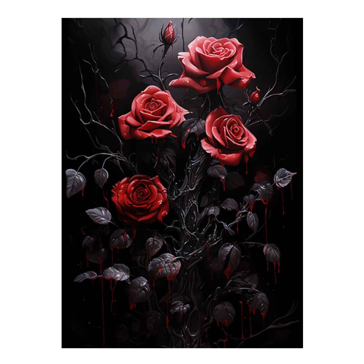 Black Roses Flower Canvas Art Print