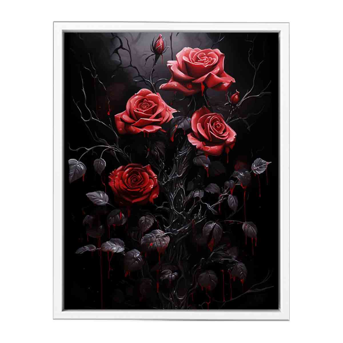 Black Roses Flower Canvas Art Print - Image 8