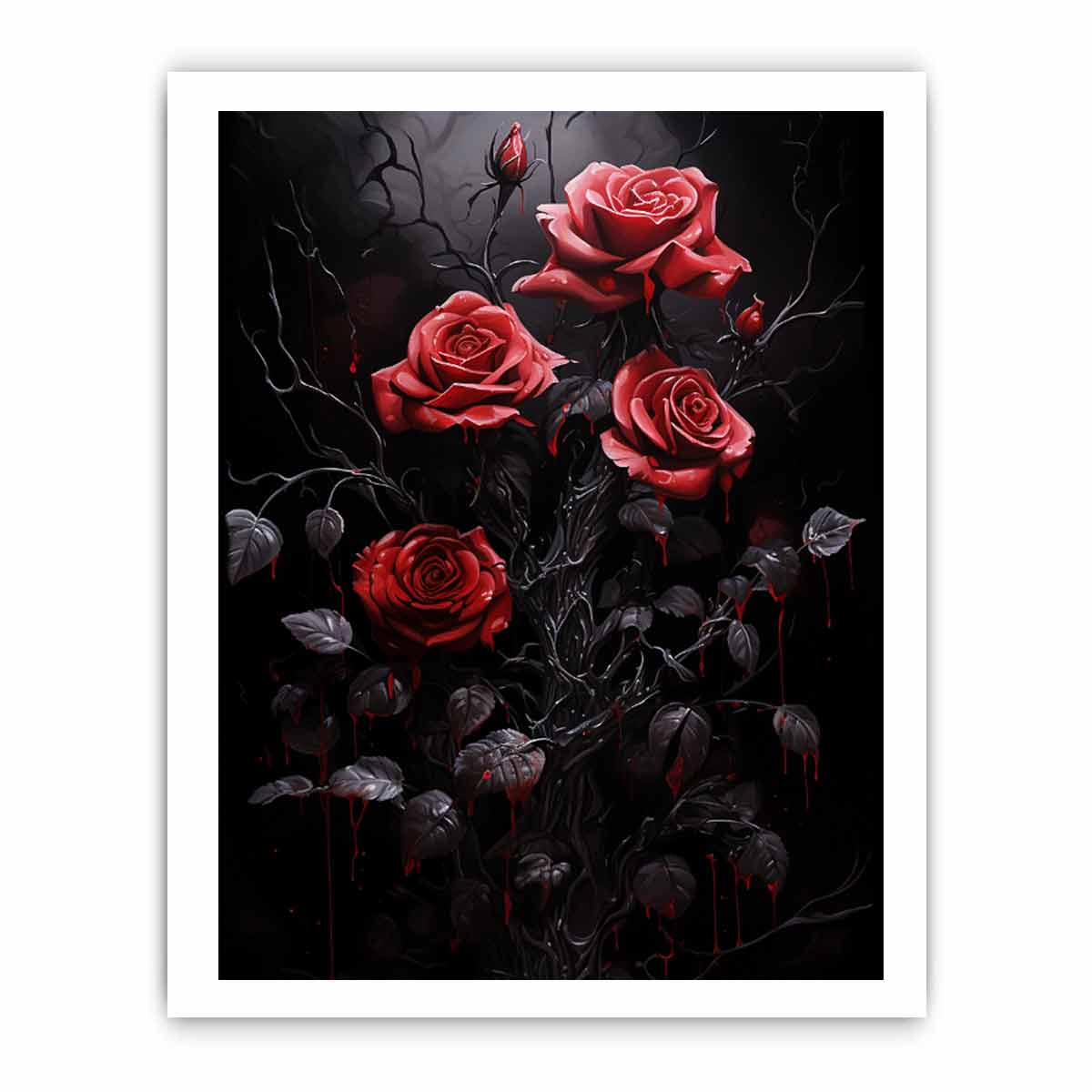 Black Roses Flower Canvas Art Print - Image 23