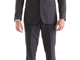 Bellagio Grey White Mens 2 Button Slim Peak Lapel Suit With Pick Stiching Ticket Pocket Double Breasted Vest With Shawl Lapel