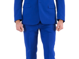 Paul Lorenzo Mens Royal Blue Slim Fit 2 Piece Suit