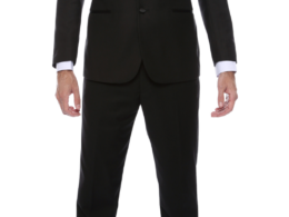 Debonair Black Slim Fit Peak Lapel 2 Piece Tuxedo Suit Set