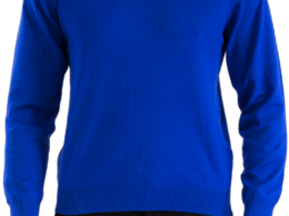 Sam Jacobi Mens Pullover Indigo Knitted Sweater V-neck Stylish Knitwear Long Sleeve Casual Slim Fit