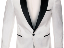 Ferrecci  Ash All White Snake Skin Tuxedo Blazer