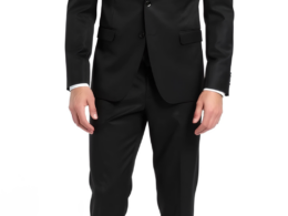 JAX MENS 2 BUTTON NOTCH LAPEL PICK STITCHING 3 PC SLIM FIT SUIT