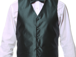Ferrecci Mens PV450 - Dark Teal with Black Back Adjustable Textured Vest Set