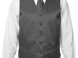 Ferrecci Mens PV600 - Gray with Gray Back Adjustable Vest Set