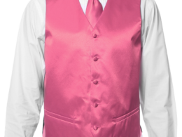 Ferrecci Mens PV600 - Fuschia with White Back Adjustable Vest Set