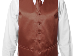 Ferrecci Mens PV600 - Brown with Black Back Adjustable Vest Set