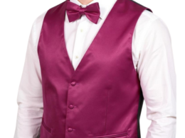 Ferrecci Mens PV600 - Magenta with Black Back Adjustable Vest Set
