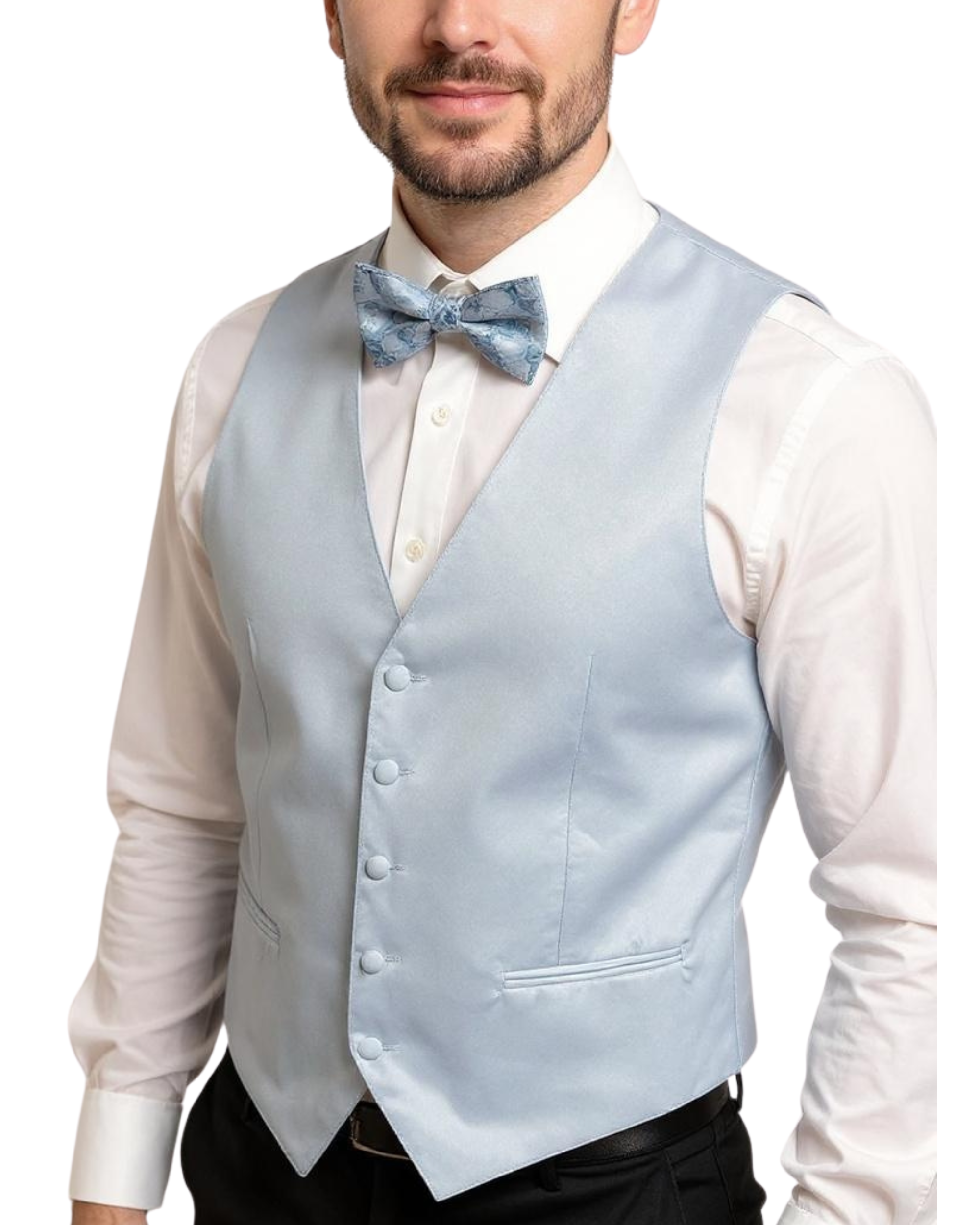 Ferrecci Mens PV600 - Sky Blue with White Back Adjustable Vest Set - Image 7