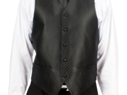 Ferrecci Mens PV300 - Black with Black Back Adjustable Diamond Vest Set