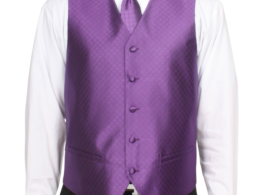 Ferrecci Mens PV300 - Purple with Black Back Adjustable Diamond Vest Set