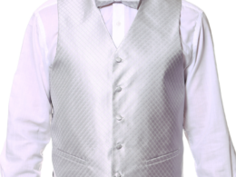Ferrecci Mens PV300 - Grey with Black Back Adjustable Diamond Vest Set