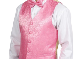 Ferrecci Mens PV50-10 Pink with Cream Back Vest Set