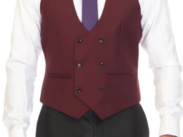 Cruz Mens Double Breasted Burgundy Vest