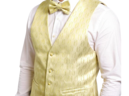 Ferrecci Mens PV100 - Lemon with White Back Vest Set